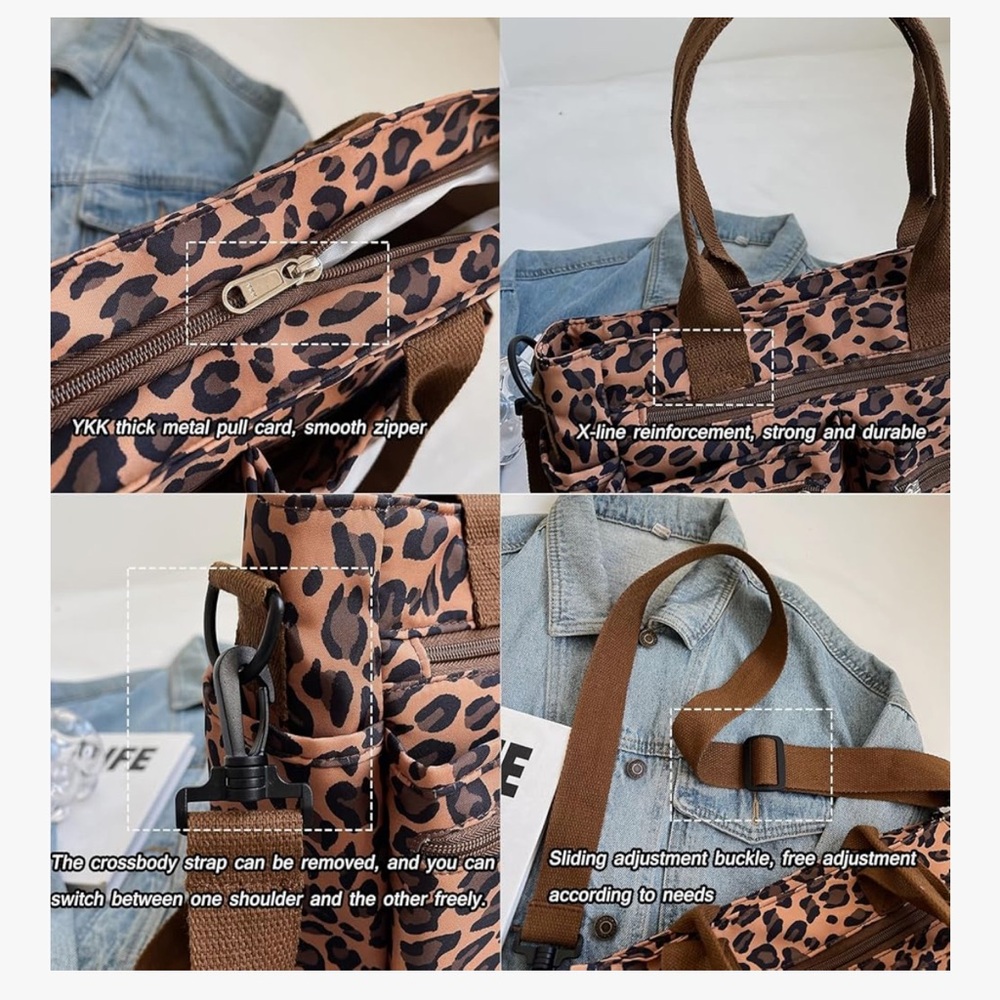 🆕 Large CanvasTote Purse with Multiple Pockets for Travel Daily Use - Picture 6 of 7